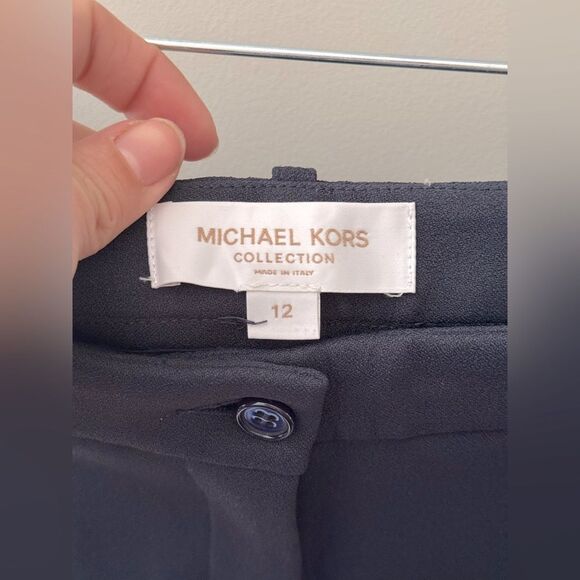 Michael Kors Collection Samantha Pleated Straight Leg Maritime Trouser Pants 12 - Picture 3 of 5